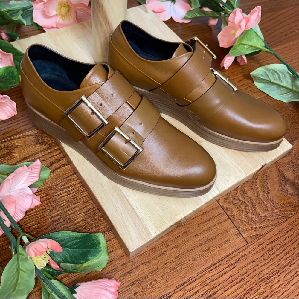Tibi Petra Leather Oxford In Brown 7.5